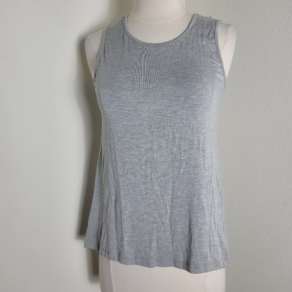 Bar III Grey Crochet Tank Top - Picture 1 of 4